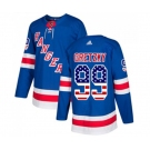 Adidas New York Rangers #99 Wayne Gretzky Authentic Royal Blue USA Flag Fashion NHL Jersey