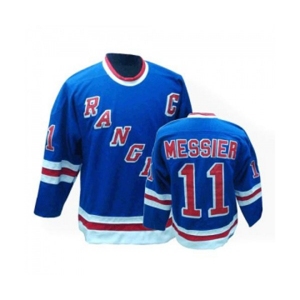 CCM New York Rangers #11 Mark Messier Authentic Royal Blue Throwback NHL Jersey