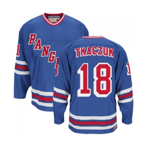 CCM New York Rangers #18 Walt Tkaczuk Authentic Royal Blue Heroes of Hockey Alumni Throwback NHL Jersey