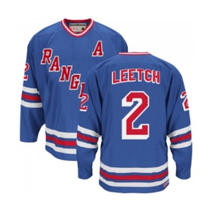 CCM New York Rangers #2 Brian Leetch Authentic Royal Blue Heroes of Hockey Alumni Throwback NHL Jersey