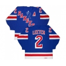 CCM New York Rangers #2 Brian Leetch Authentic Royal Blue New Throwback NHL Jersey