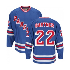 CCM New York Rangers #22 Mike Gartner Authentic Royal Blue Throwback NHL Jersey