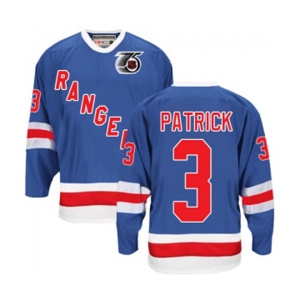 CCM New York Rangers #3 James Patrick Premier Royal Blue 75TH Throwback NHL Jersey