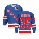 CCM New York Rangers #35 Mike Richter Authentic Royal Blue 75TH Throwback NHL Jersey