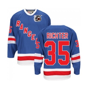 CCM New York Rangers #35 Mike Richter Authentic Royal Blue 75TH Throwback NHL Jersey