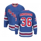 CCM New York Rangers #36 Glenn Anderson Authentic Royal Blue Heroes of Hockey Alumni Throwback NHL Jersey