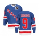 CCM New York Rangers #9 Adam Graves Authentic Royal Blue 75TH Throwback NHL Jersey