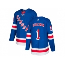 Men Adidas New York Rangers #1 Eddie Giacomin Royal Blue Home Authentic Stitched NHL Jersey