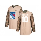 Men Adidas New York Rangers #10 J.T. Miller Camo Authentic 2017 Veterans Day Stitched NHL Jersey