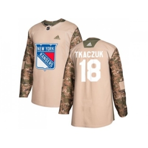 Men Adidas New York Rangers #18 Walt Tkaczuk Camo Authentic 2017 Veterans Day Stitched NHL Jersey
