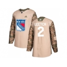 Men Adidas New York Rangers #2 Brian Leetch Camo Authentic 2017 Veterans Day Stitched NHL Jersey