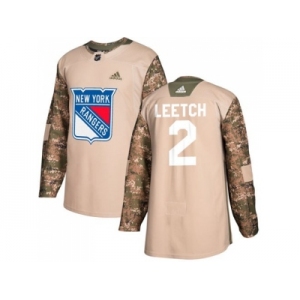 Men Adidas New York Rangers #2 Brian Leetch Camo Authentic 2017 Veterans Day Stitched NHL Jersey