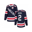 Men Adidas New York Rangers #2 Brian Leetch Navy Blue Authentic 2018 Winter Classic Stitched NHL Jersey