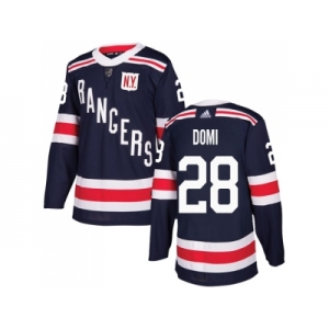 Men Adidas New York Rangers #28 Tie Domi Navy Blue Authentic 2018 Winter Classic Stitched NHL Jersey