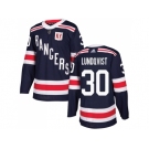 Men Adidas New York Rangers #30 Henrik Lundqvist Navy Blue Authentic 2018 Winter Classic Stitched NHL Jersey