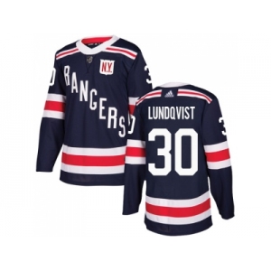Men Adidas New York Rangers #30 Henrik Lundqvist Navy Blue Authentic 2018 Winter Classic Stitched NHL Jersey