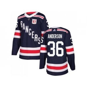 Men Adidas New York Rangers #36 Glenn Anderson Navy Blue Authentic 2018 Winter Classic Stitched NHL Jersey