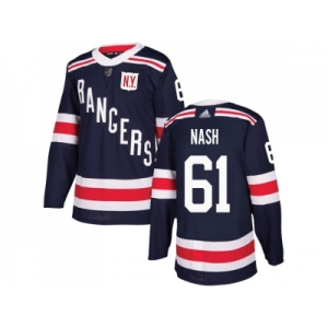 Men Adidas New York Rangers #61 Rick Nash Navy Blue Authentic 2018 Winter Classic Stitched NHL Jersey