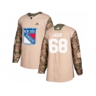 Men Adidas New York Rangers #68 Jaromir Jagr Camo Authentic 2017 Veterans Day Stitched NHL Jersey