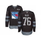 Men Adidas New York Rangers #76 Brady Skjei Black 1917-2017 100th Anniversary Stitched NHL Jersey