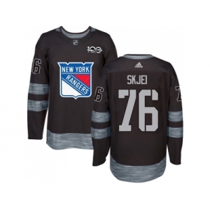 Men Adidas New York Rangers #76 Brady Skjei Black 1917-2017 100th Anniversary Stitched NHL Jersey