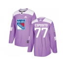 Men Adidas New York Rangers #77 Phil Esposito Purple Authentic Fights Cancer Stitched NHL Jersey