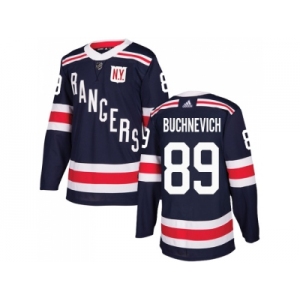 Men Adidas New York Rangers #89 Pavel Buchnevich Navy Blue Authentic 2018 Winter Classic Stitched NHL Jersey