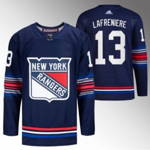 Men New York Rangers #13 Alexis Lafreniere Navy Stitched Jersey