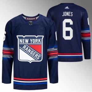 Men New York Rangers #6 Zac Jones Navy Stitched Jersey