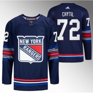 Men New York Rangers #72 Filip Chytil Navy Stitched Jersey