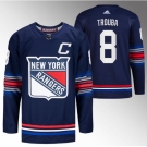 Men New York Rangers #8 Jacob Trouba Navy Stitched Jersey