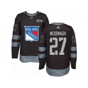 Men's Adidas New York Rangers #27 Ryan McDonagh Authentic Black 1917-2017 100th Anniversary NHL Jersey