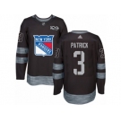 Men's Adidas New York Rangers #3 James Patrick Authentic Black 1917-2017 100th Anniversary NHL Jersey