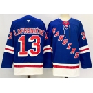 Men's New York Rangers #13 Alexis Lafreniere Royal 2024-25 Home With A Patch Stitched Hockey Jersey