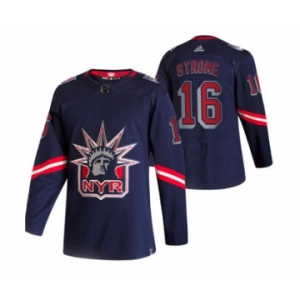 Men's New York Rangers #16 Ryan Strome Navy 2020-21 Reverse Retro Alternate Hockey Jersey