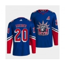 Men's New York Rangers #20 Chris Kreider Blue 2022 Reverse Retro Stitched Jersey