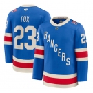 Men's New York Rangers #23 Adam Fox Blue Centennial Stitched Hockey Jersey