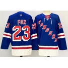 Men's New York Rangers #23 Adam Fox Royal 2024-25 Home With A Patch Stitched Hockey Jersey