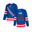 Men's New York Rangers #44 Neal Pionk Royal Blue Home Drift Fashion Stitched Hockey Jersey