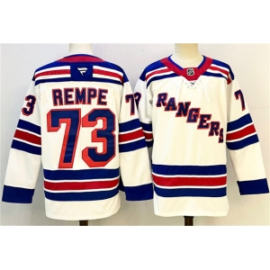 Men's New York Rangers #73 Matt Rempe White 2024-25 Away Stitched Hockey Jersey