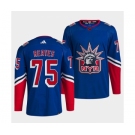 Men's New York Rangers #75 Ryan Reaves Blue 2022 Reverse Retro Stitched Jersey