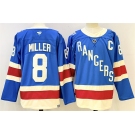 Men's New York Rangers #8 JT Miller Blue 2025 With C Patch Stitched Hockey Jersey