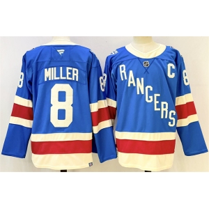 Men's New York Rangers #8 JT Miller Blue 2025 With C Patch Stitched Hockey Jersey