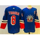 Men's New York Rangers #8 Jacob Trouba Blue 2022-23 Reverse Retro Stitched Jersey