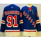 Men's New York Rangers #91 Vladimir Tarasenko Blue Authentic Jersey