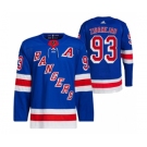 Men's New York Rangers #93 Mika Zibanejad Blue Stitched Jersey