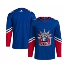 Men's New York Rangers Blank Blue 2022-23 Reverse Retro Stitched Jersey