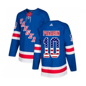 Men's Rangers #10 Artemi Panarin Royal Blue Home USA Flag Stitched Hockey Jersey