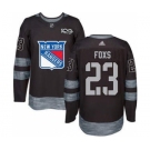 Men's Rangers #23 Adam Foxs Black 1917-2017 100th Anniversary Stitched Hockey Jersey