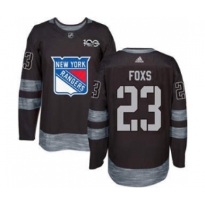 Men's Rangers #23 Adam Foxs Black 1917-2017 100th Anniversary Stitched Hockey Jersey